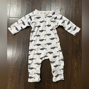 Nautical Whale Print Kids Footie